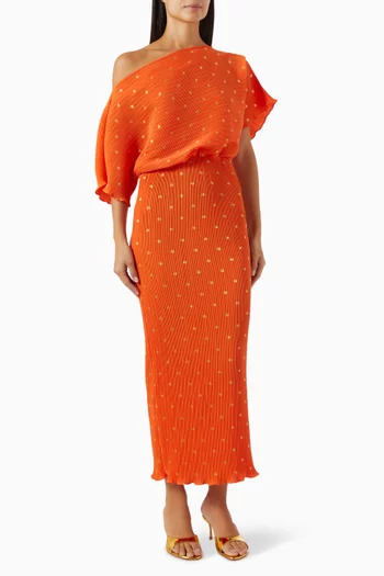 Tilly Midi Dress in Plisse