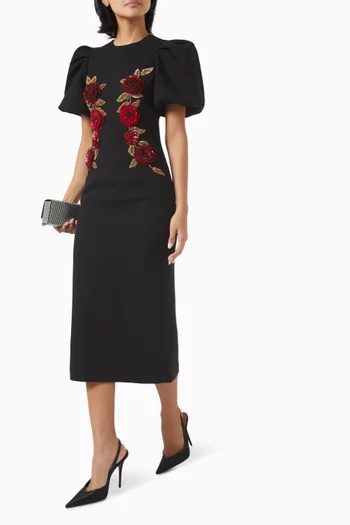 Rosetta Midi Dress in Crepe