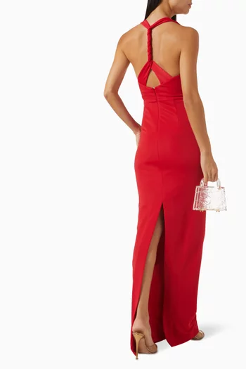 Carmine Halterneck Maxi Dress