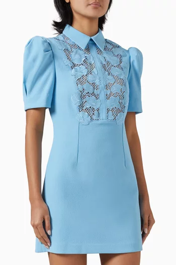 Skye Lace Mini Dress in Crepe