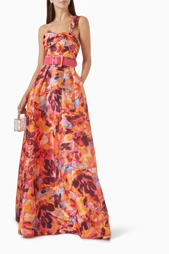 Gardenia One-shoulder Gown in Taffeta