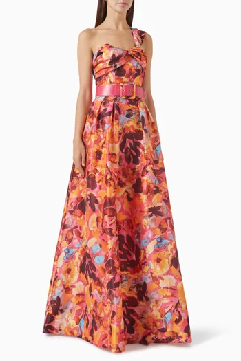 Gardenia One-shoulder Gown in Taffeta