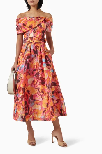 Gardenia Off-shoulder Midi Dress