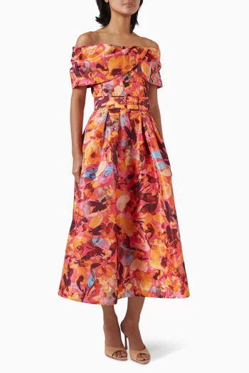 Gardenia Off-shoulder Midi Dress