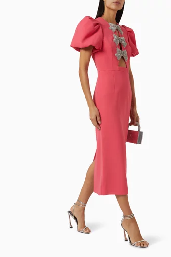 Posey Diamanté-bow Midi Dress
