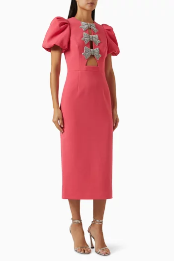 Posey Diamanté-bow Midi Dress