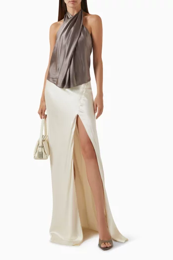 Gala Bias Maxi Skirt in Silk