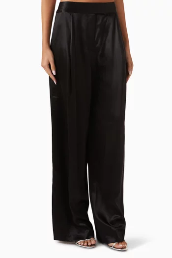 Relaxed-fit Pants in Silk-satin