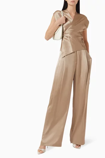 Relaxed-fit Pants in Silk-satin