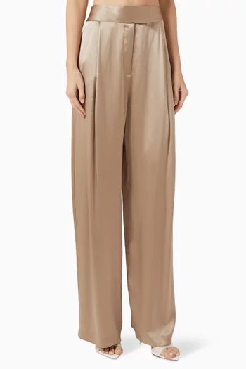 Relaxed-fit Pants in Silk-satin