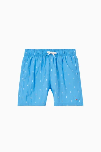 Abstract-print Swim Shorts