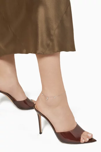 Arabic Letter ‘Q’ ق Diamond Anklet in 18kt White Gold