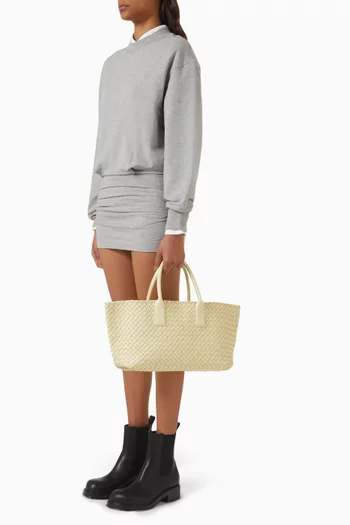 Small Cabat Tote Bag in Intrecciato Leather