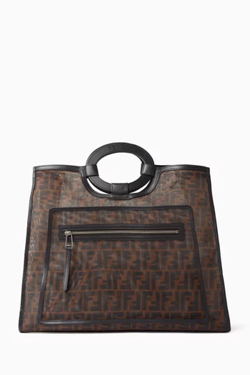 Large Runaway Shopper Tote in Zucca Mesh