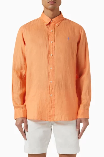 Polo Pony Embroidered Shirt in Linen