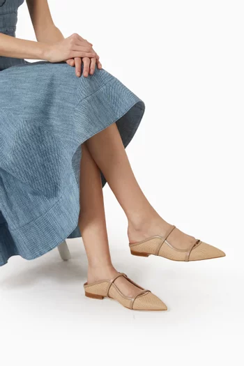 Maureen Flats in Raffia & Nappa