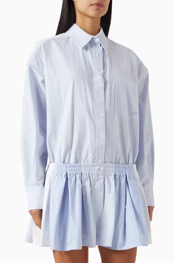 Pre-styled Pleated Romper in Cotton