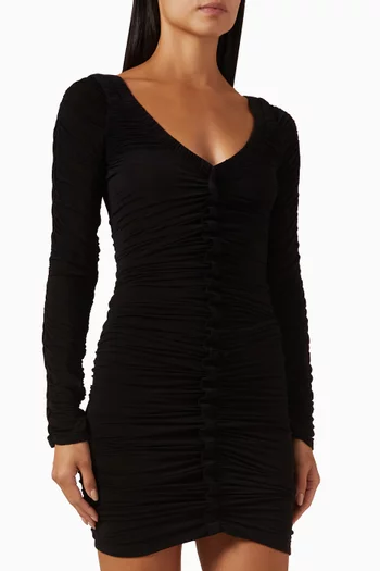 Ruched Mini Dress in Stretch-viscose