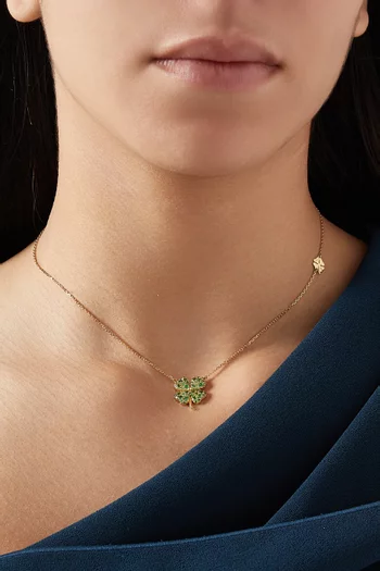 So Precious Luck Emerald Necklace in 18kt Yellow Gold