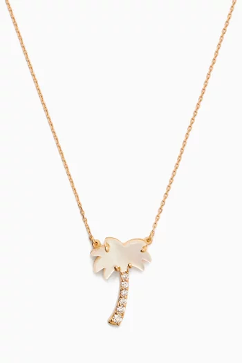 Palm Tree Diamond Necklace in 18kt Gold