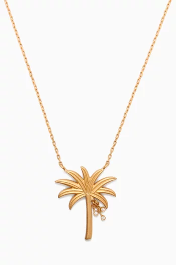 Palm Tree Necklace in 18kt Matte Yellow Gold