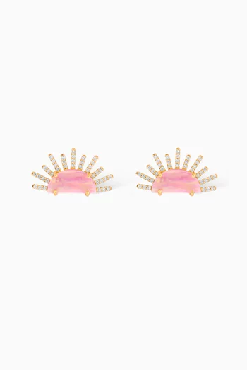 Sunset Crush 566 Diamond Rays Earrings in 18kt Gold