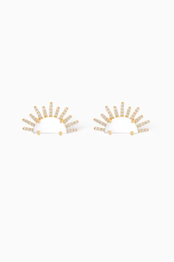 Sunset Crush 566 Diamond Rays Earrings in 18kt Gold