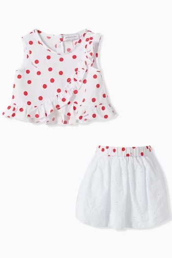 Polka Dot Co-ord Set in Cotton Poplin