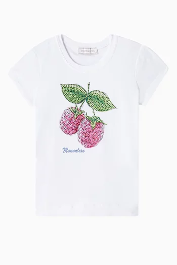 Raspberry T-shirt in Stretch Cotton Jersey