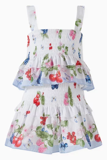 Fruit Flower Top & Skirt Set