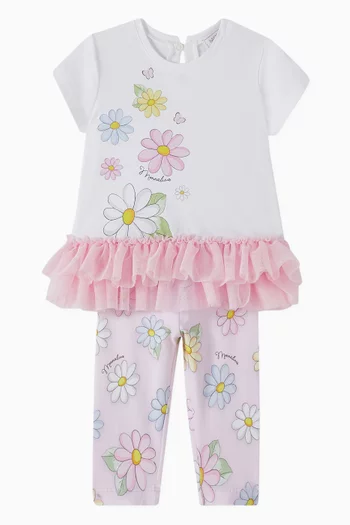 Ruffle Daisy T-shirt in Cotton & Tulle