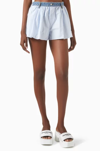 Denim Waistband Shorts in Cotton