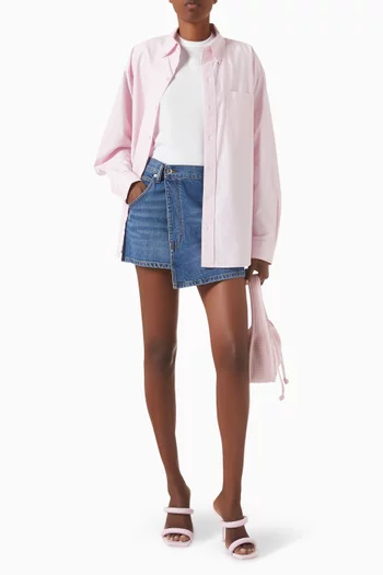 Deconstructed Wrap Skirt in Denim