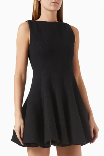 Pleated Skirt Mini Dress in Cotton-blend