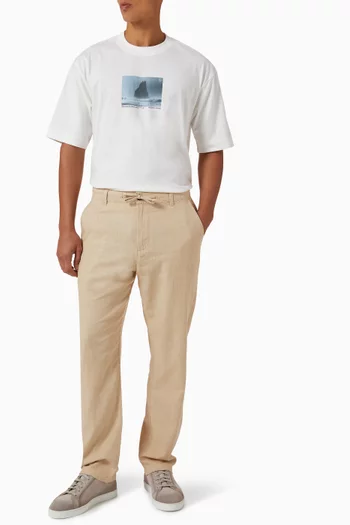 Drawstring Chino Pants in Organic Cotton-blend