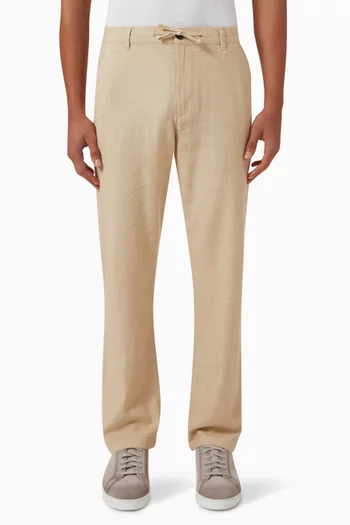 Drawstring Chino Pants in Organic Cotton-blend