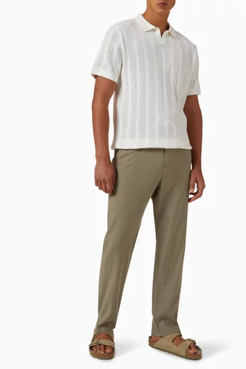Drawstring Chino Pants in Organic Cotton-blend