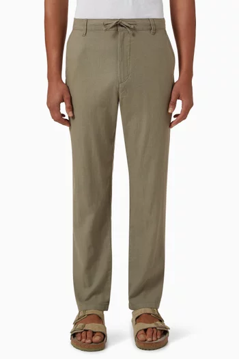 Drawstring Chino Pants in Organic Cotton-blend