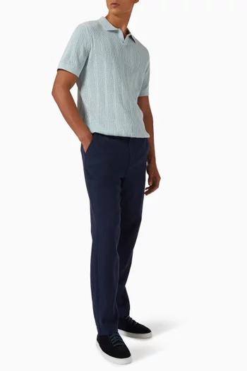 Drawstring Chino Pants in Organic Cotton-blend