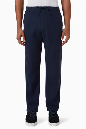 Drawstring Chino Pants in Organic Cotton-blend