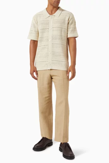 Loose-fit Pants in Linen-blend