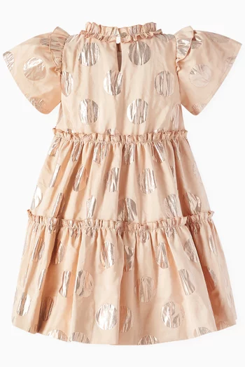 Ruffle Dress in Polka Dot Taffeta