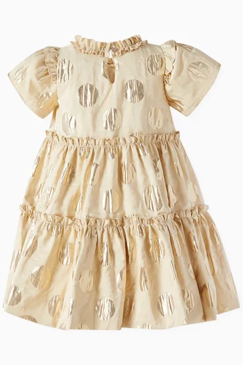 Ruffle Dress in Polka Dot Taffeta