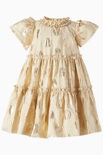 Ruffle Dress in Polka Dot Taffeta