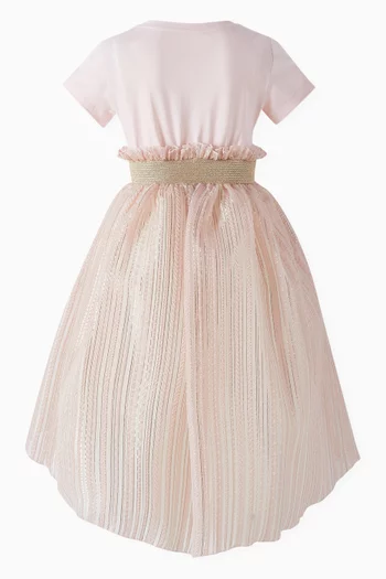 Floral Dress in Brocade-organza