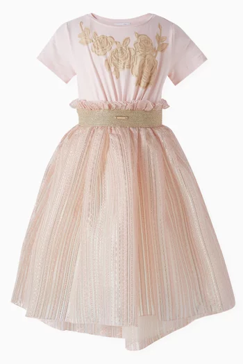 Floral Dress in Brocade-organza
