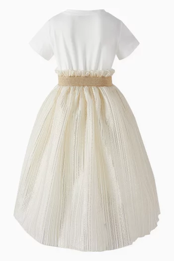Floral Dress in Brocade-organza