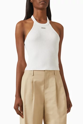 Halterneck Top in Viscose Blend