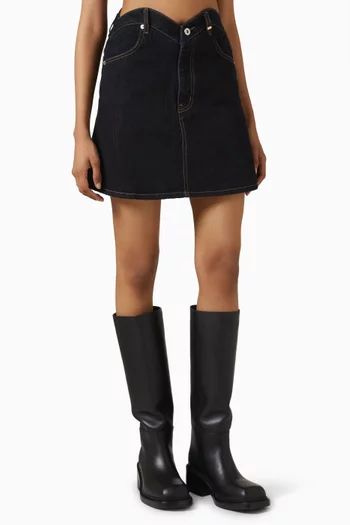 Heart High-waist Skirt in Denim