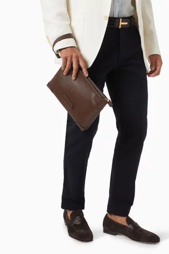 Zip Pouch in Leather